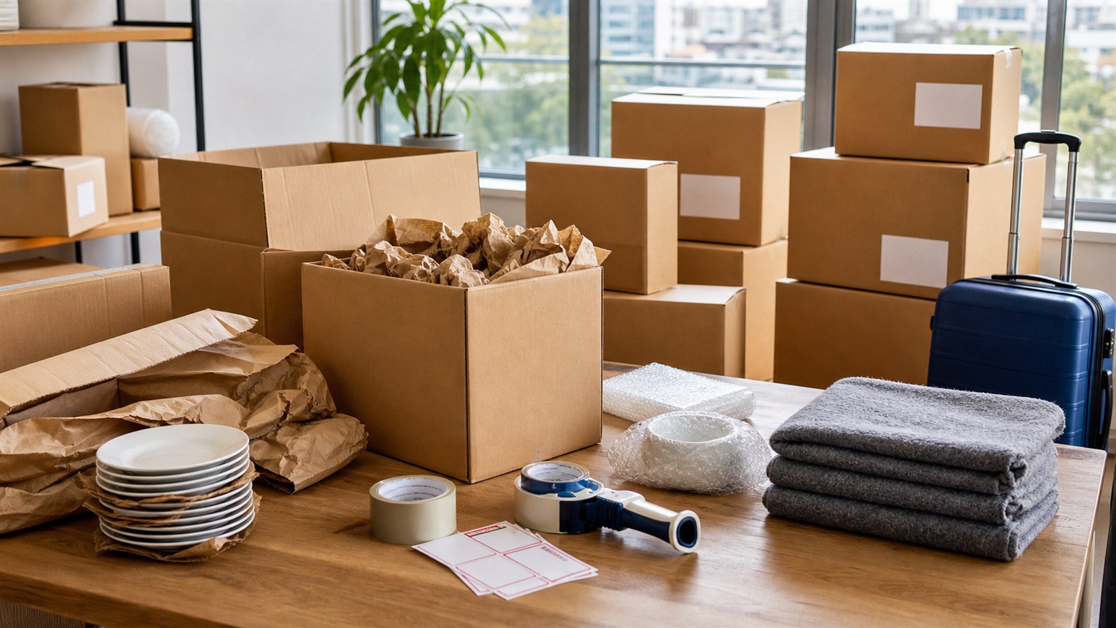 Verpackungsmaterial und Umzugskartons für einen Auslandsumzug